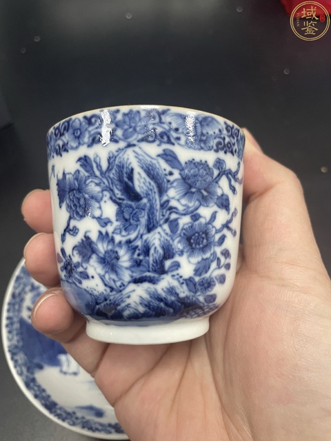 古玩陶瓷清乾隆·青花仕女教子圖杯碟拍賣，當前價格4980元