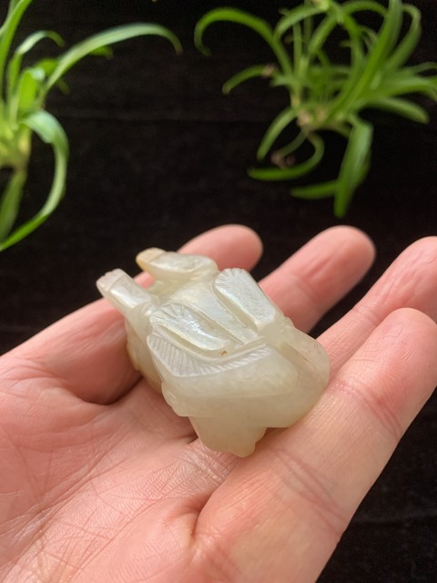 古玩玉器清代老翡翠雕“瑞獸”拍賣,當前價格13500元