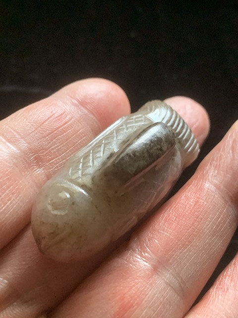 古玩玉器和田玉雕“魚形印章”拍賣,當前價格25500元