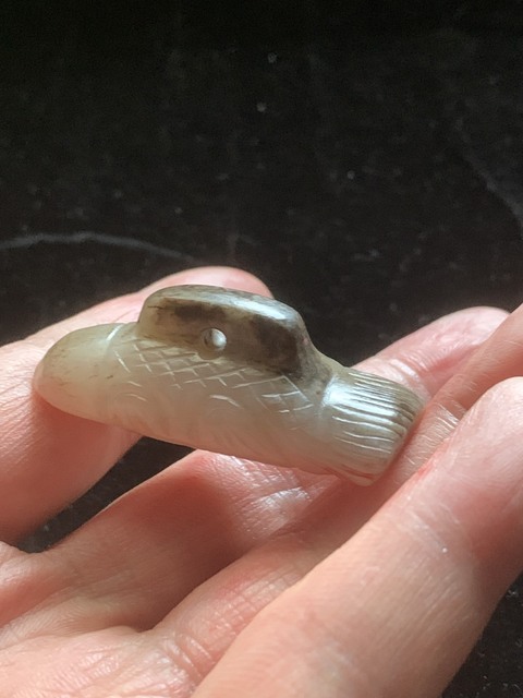 古玩玉器和田玉雕“魚形印章”拍賣,當前價格25500元