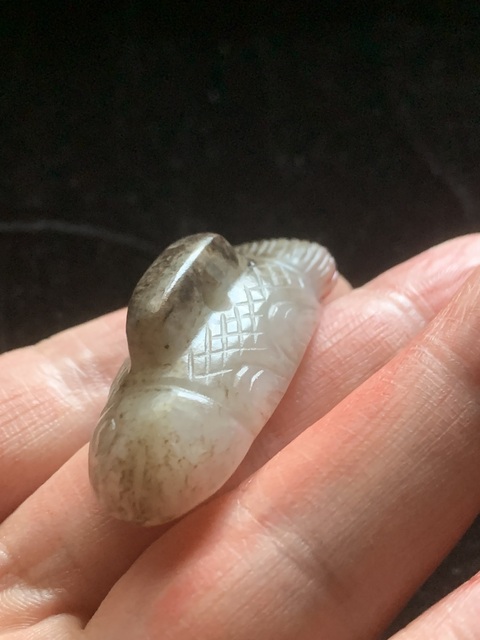 古玩玉器和田玉雕“魚形印章”拍賣,當前價格25500元