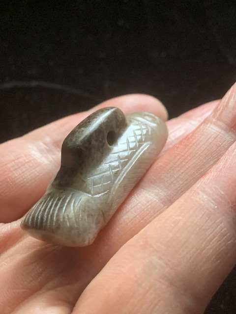 古玩玉器和田玉雕“魚形印章”拍賣,當前價格25500元