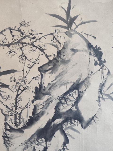 古玩字畫民國時期 天津著名畫家 收藏家 劉壽萱先生 梅竹石三友圖 手工原裱立軸拍賣,當前價格5288元