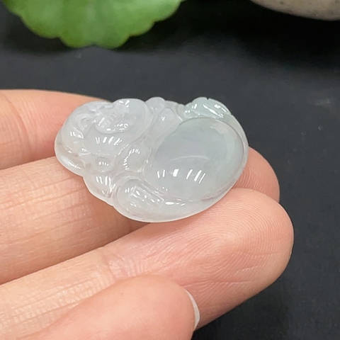 古玩玉器42天然翡翠彌勒佛墜拍賣，當前價格198元