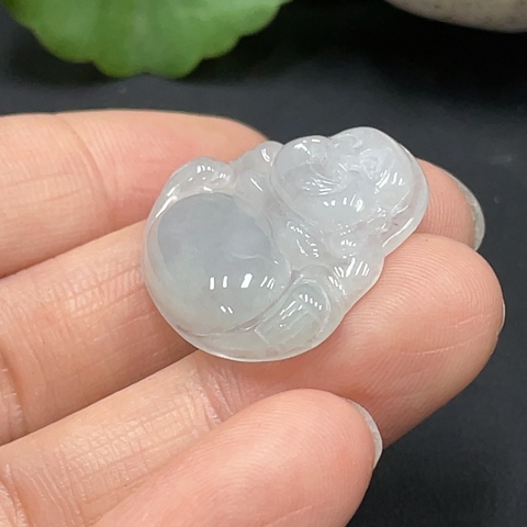 古玩玉器42天然翡翠彌勒佛墜拍賣，當前價格198元