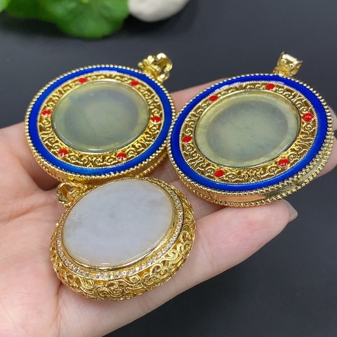 古玩玉器50天然翡翠掛墜 非金鑲 三個一手走拍賣,當前價格298元