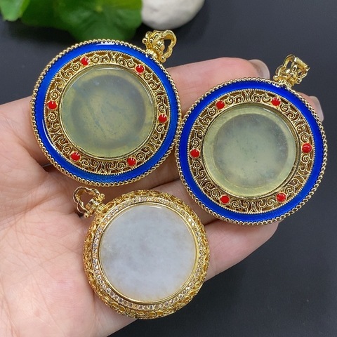 古玩玉器50天然翡翠掛墜 非金鑲 三個一手走拍賣,當前價格298元