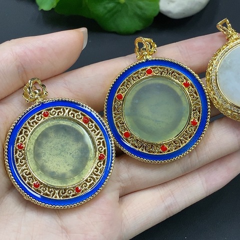 古玩玉器50天然翡翠掛墜 非金鑲 三個一手走拍賣,當前價格298元