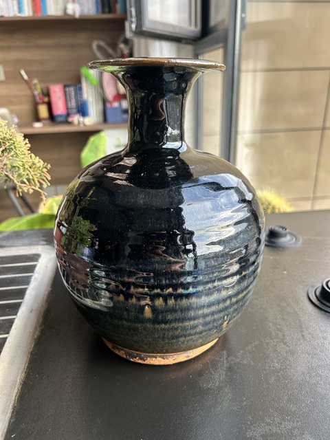 古玩陶瓷清早期·黑釉撇口瓶拍賣，當前價格1800元