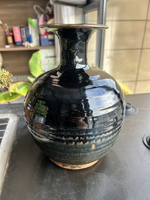 古玩陶瓷清早期·黑釉撇口瓶拍賣，當前價格1800元