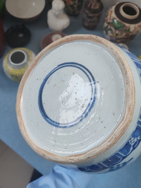 古玩陶瓷清乾隆時期青花花卉圖案罐拍賣，當前價格4280元