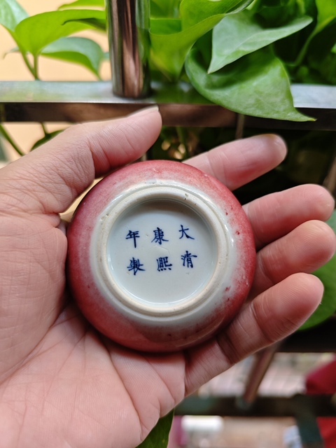 古玩陶瓷豇豆紅釉印泥盒拍賣,當前價格25000元
