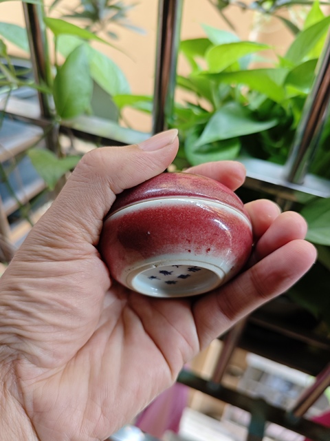 古玩陶瓷豇豆紅釉印泥盒拍賣,當前價格25000元