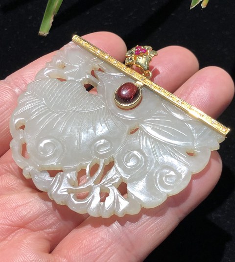 古玩玉器清代和田玉雕“蝴蝶帶扣”（鑲佩）拍賣，當(dāng)前價(jià)格7000元