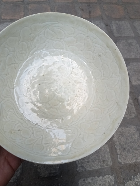 古玩陶瓷北宋湖田窯青白釉刻花盤拍賣，當前價格35000元