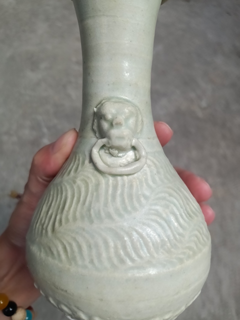 古玩陶瓷宋代湖田窯鋪首銜環瓶拍賣,當前價格20000元