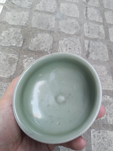 古玩陶瓷南宋龍泉青瓷束口盞拍賣,當前價格55000元