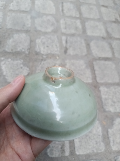 古玩陶瓷南宋龍泉青瓷束口盞拍賣,當前價格55000元