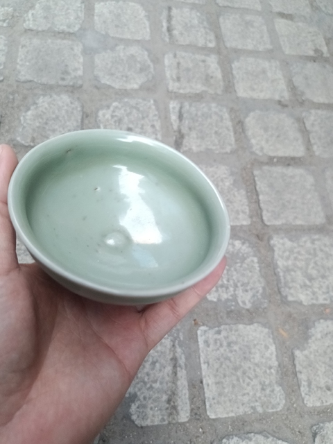 古玩陶瓷南宋龍泉青瓷束口盞拍賣,當前價格55000元