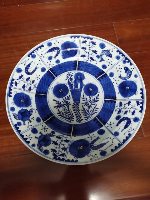 古玩陶瓷清中期二甲傳臚青花盤拍賣,當前價格8200元