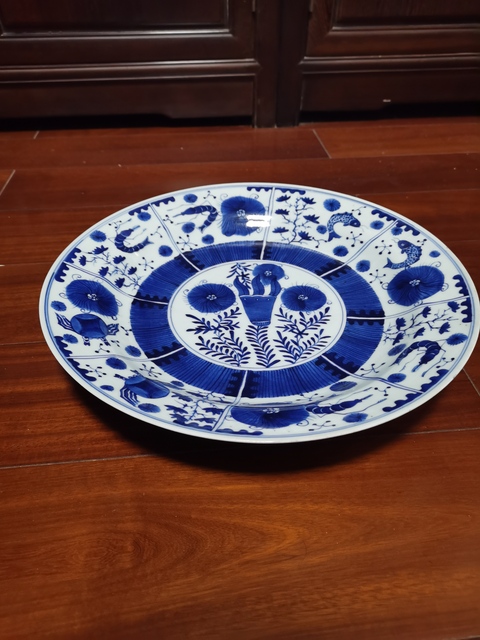 古玩陶瓷清中期二甲傳臚青花盤拍賣,當前價格8200元