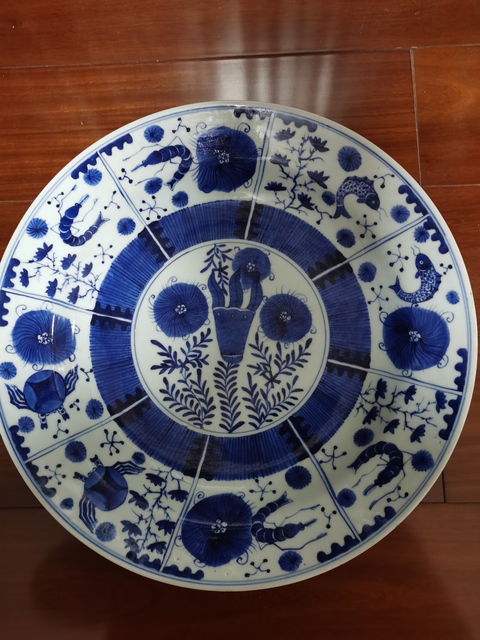 古玩陶瓷清中期二甲傳臚青花盤拍賣,當前價格8200元