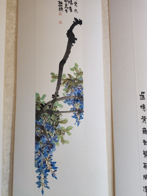 古玩字畫手工精裱河南名家孫朋飛花卉六屏拍賣，當(dāng)前價(jià)格2688元