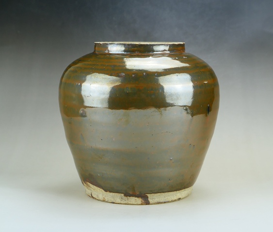 古玩陶瓷精品:明代定窯系紫金釉柿紅斑茶葉罐（1368年-1644年）拍賣，當(dāng)前價格3600元