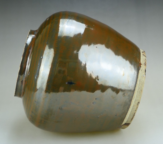 古玩陶瓷精品:明代定窯系紫金釉柿紅斑茶葉罐（1368年-1644年）拍賣，當(dāng)前價格3600元