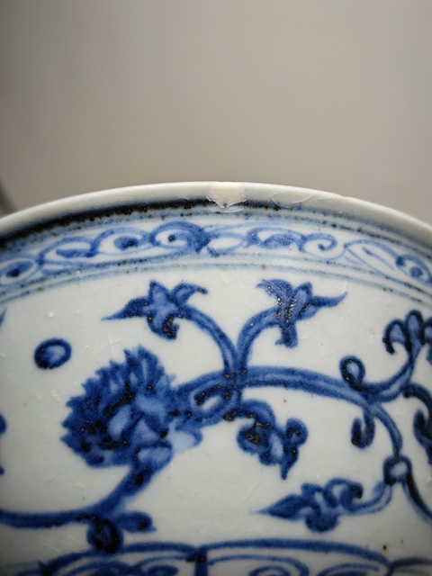 古玩陶瓷明空白期·青花纏枝花卉紋碗拍賣,當前價格9999元