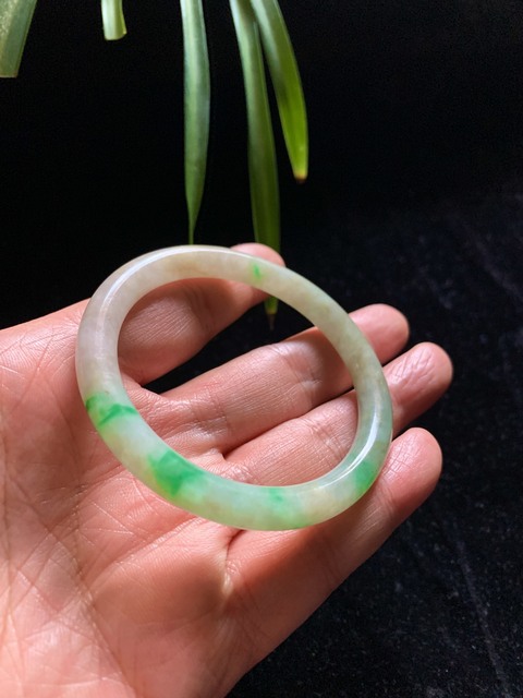 古玩玉器清代天然翡翠手鐲拍賣，當前價格38000元