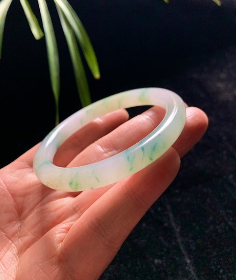 古玩玉器晚清天然翡翠手鐲拍賣，當前價格120000元