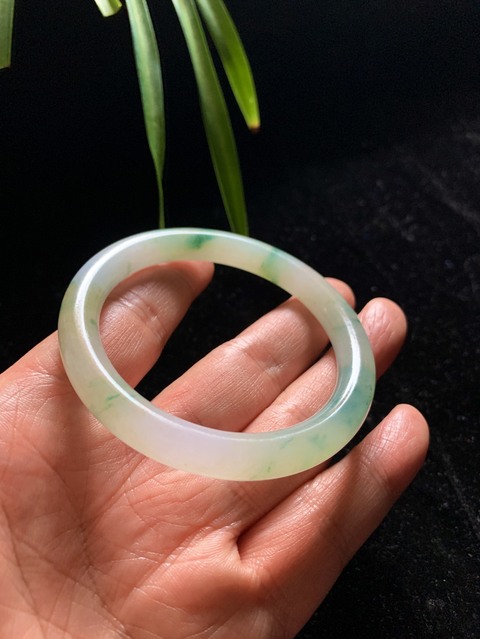 古玩玉器晚清天然翡翠手鐲拍賣，當前價格120000元