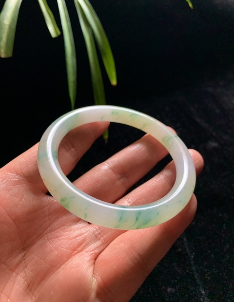 古玩玉器晚清天然翡翠手鐲拍賣，當前價格120000元