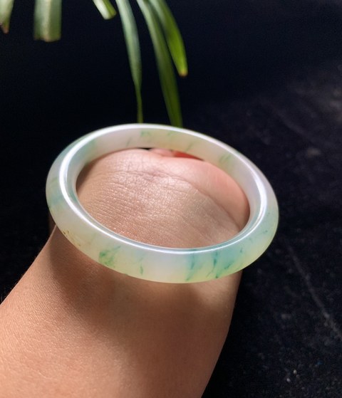 古玩玉器晚清天然翡翠手鐲拍賣，當前價格120000元