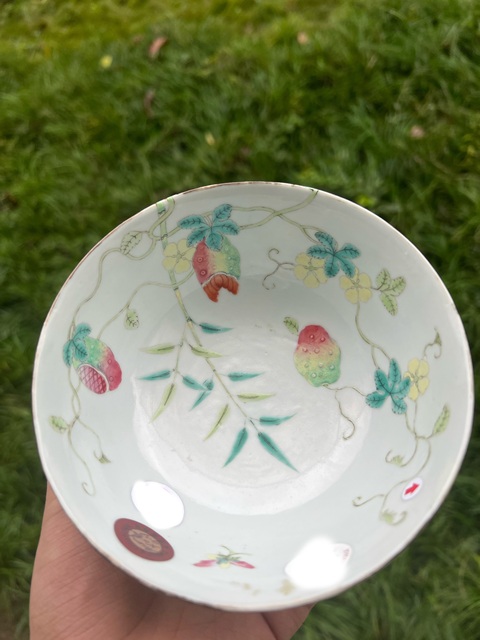 古玩陶瓷粉彩賴瓜圖碗拍賣，當前價格13888元