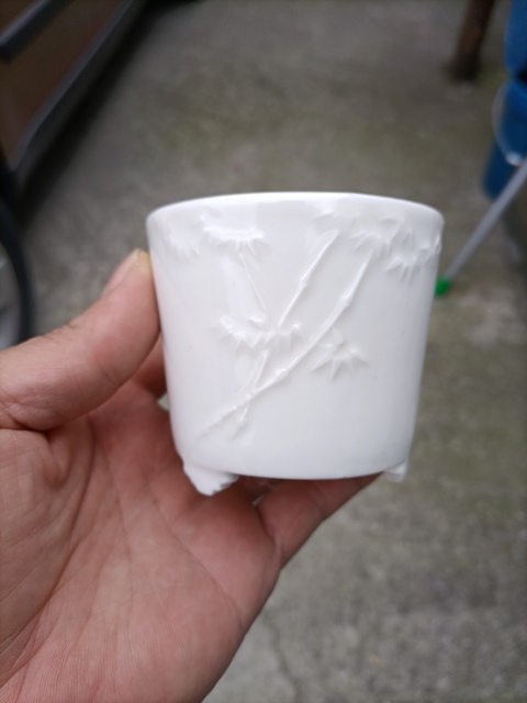 古玩陶瓷德化窯白釉三足筒式香爐拍賣,當前價格900元