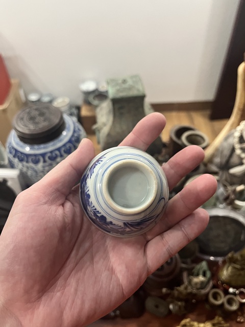 古玩陶瓷清代花卉紋青花杯拍賣，當前價格200元