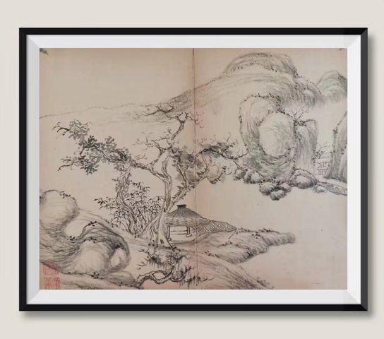 古玩字畫清代乾隆進士嘉慶重臣文寧《不堪持贈》山水畫冊拍賣，當前價格1200000元
