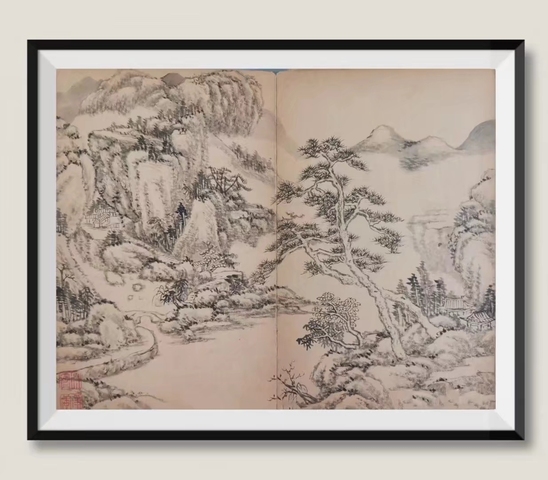古玩字畫清代乾隆進士嘉慶重臣文寧《不堪持贈》山水畫冊拍賣，當前價格1200000元