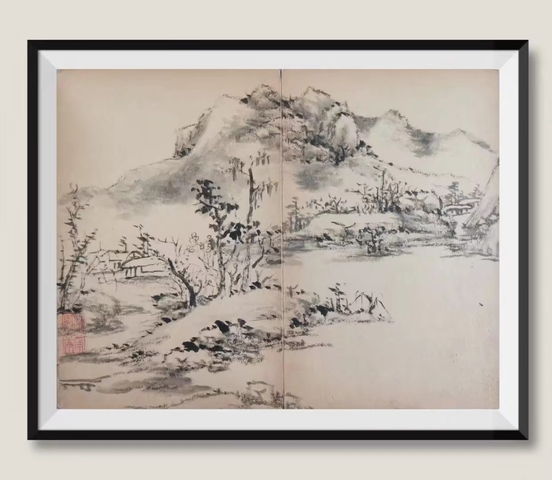 古玩字畫清代乾隆進士嘉慶重臣文寧《不堪持贈》山水畫冊拍賣，當前價格1200000元