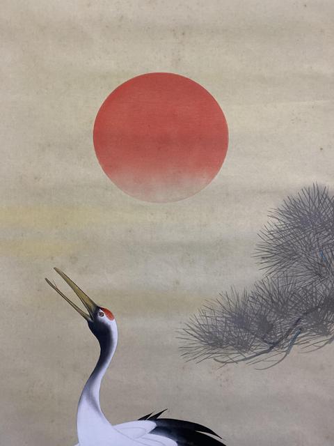 古玩字畫民國回流作品松鶴圖拍賣,當前價格488元