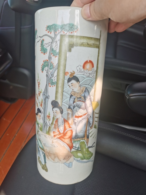 古玩陶瓷對弈圖帽筒拍賣，當前價格1500元