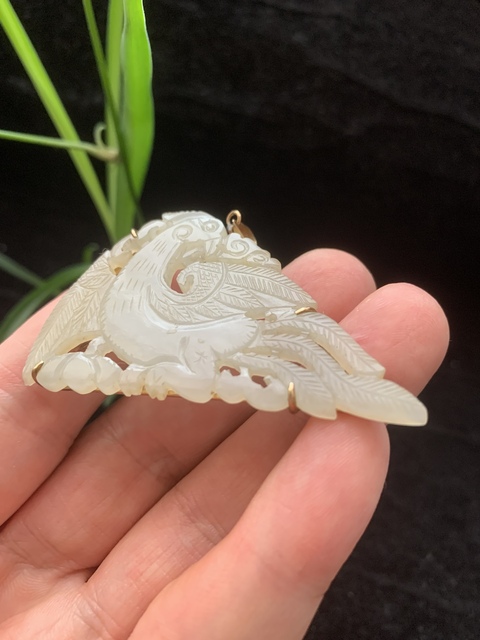 古玩玉器明代和田玉雕“鳳鳥佩”拍賣，當(dāng)前價(jià)格9000元