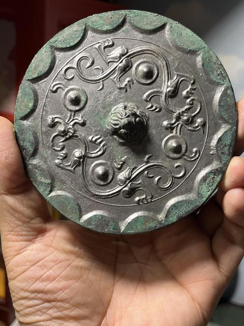 古玩銅器漢代·銅四乳龍紋鏡 真品鑒賞圖