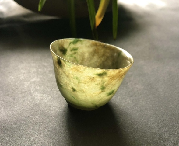 古玩玉器清代天然翡翠“素紋杯”拍賣,當前價格58000元