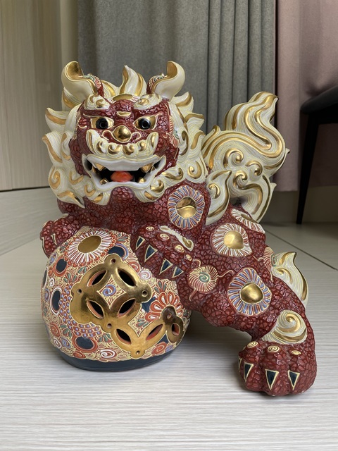 晚清民國 特大號日本官窯 九谷燒獅子拍賣，當前價格1200元