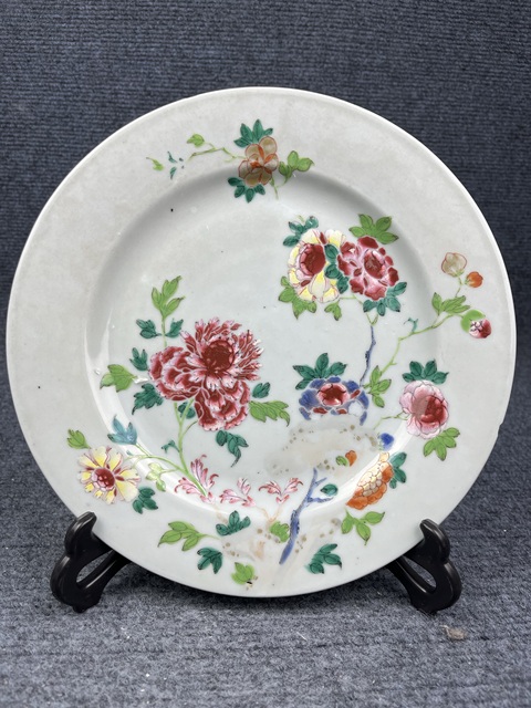 古玩陶瓷粉彩花卉紋盤拍賣，當前價格1888元