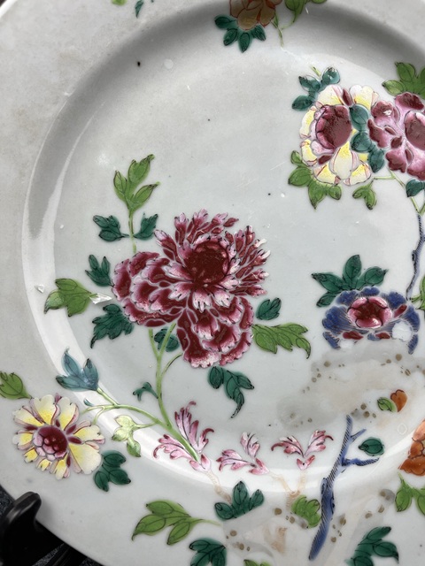 古玩陶瓷粉彩花卉紋盤拍賣，當前價格1888元