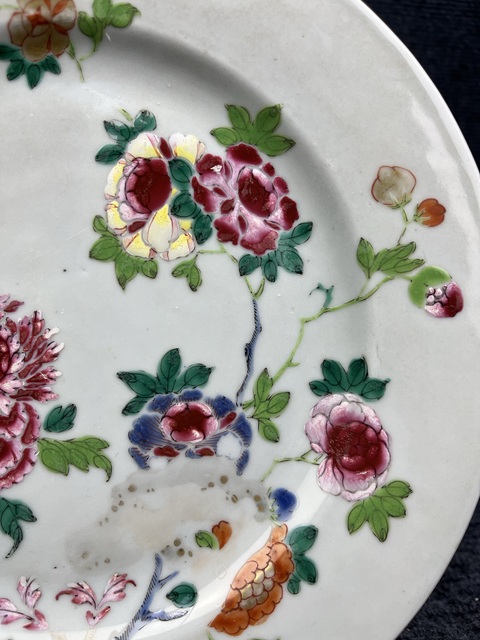 古玩陶瓷粉彩花卉紋盤拍賣，當前價格1888元